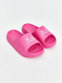 Resim LC Waikiki Fuşya Barbie Baskılı Kız Çocuk Terlik 