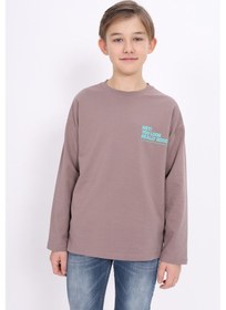 Resim Toontoy Kids Toontoy Erkek Çocuk Hey You Look Baskılı Sweatshirt Acı Kahverengi 