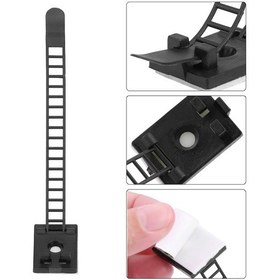Resim Lemestar Küçük Boy Ayarı Değiştirilebilir Otomatik Yapışkan Kablolu Sabitleyici Klip - 50 Adet Paket Siyah - Pratik Kablo Düzenleyici 