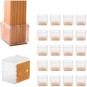 Resim Silikon Sandalye Koruyucuları, 24 Adet Mobilya Ayağı Koruyucuları, Masa Ayağı Koruyucuları, 30-35 Mm Sandalye Ayakları İçin Zemin Koruyucuları - Şeffaf Ve Kahverengi Diğer 
