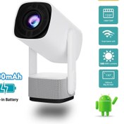 Resim Powerbankli Taşınabilir Android 4K Projeksiyon Cihazı 