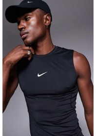 Resim Nike Pro Dri Fit Tight Sleeveless Fitness Training Erkek Dar Kalıp Antrenman Kolsuz Tişört Siyah siyah 