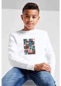 Resim Riverdale Karma Baskılı Unisex Çocuk Beyaz Sweatshirt Beyaz 