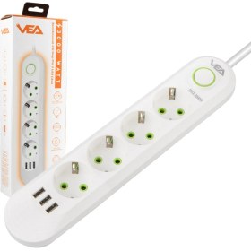 Resim Vea Çocuk Korumalı Termal Emniyetli 1.5 mt Kablolu 3 Usb'li Çoklu Priz Axe1-C3 