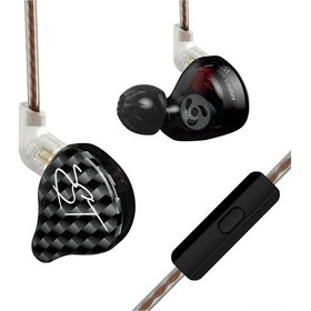 Resim Springsun Kz Zst 1ba+1dd Hibrit Kulak İçi Kulaklık, Spor İçin Stabil Tasarım, Çıkarılabilir Kablolu, Mikrofonlu, Siyah Model: Zst 