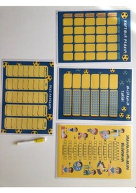 Resim Çocuklar İçin Planlayıcı Set-sarı Lacivert Alışkanlık Ve Sorumlul 