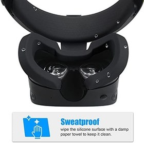 Resim HUAYUWA VR Yüz Pedi Takım Seti Oculus Rift S Kulaklık Aksesuarlarına Uygun, 1 Silikon Koruyucu Kapak + 1 Ön Köpük + 1 Arka Köpük Silikon Kapak (Siyah) 