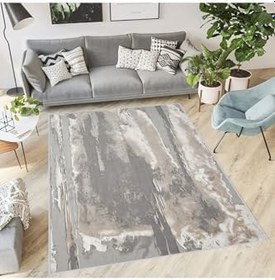 Resim Rovigo Dijital Baskı Yıkanabilir Kaymaz Taban Salon Halısı Rvg0396, Gri, 80 x 200 