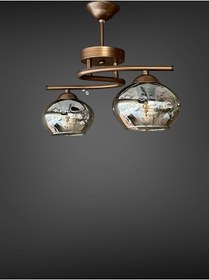 Resim AVİZEVİ Avizevi Aydınlatma Metalik Kahverengi Füme Camlı 2 Li Poyraz 