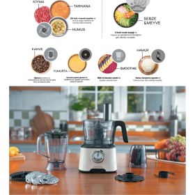 Resim Karaca 10 Farklı Aparatlı Mutfak Gıda Hazırlama Seti Mutfak Robotu, 2000W Ultra Güç Ile Tüm Mutfağa Yeter! + Onerous Mutfak Tartısı 