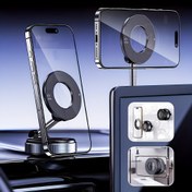 Resim Yeni Vakum Emişli Araba Telefon Tutucu Mini Taşınabilir Yüksek Dayanıklılık Manyetik 360 Derece Dönebilen Katlanabilir Araç Navigasyon Mobil Standı Ofis Mutfak Spor Salonu Pürüzsüz Yüzeyler İçin Uygun 
