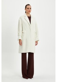 Resim Serpil Exclusive Kadın Oversize Kürk Kaban - Yumuşak Dokulu, Şık Ve Modern Tasarım - Günlük Ve Özel Kullanım İçin İdeal Ekru 