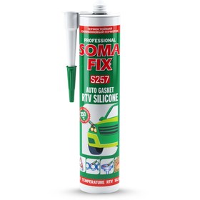 Resim Somafix Kırmızı 320 gr / 380 ml Isı Silikonu - Sıvı Conta (SOMAFIX.S257) 