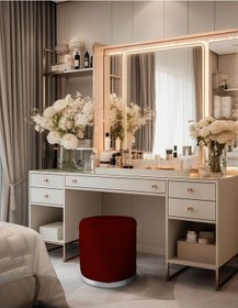 Resim Lungo Roller Silver Kaplama Luxery Puf-bordo Babyface Kumaş Pofuduk Oturma Pufu&makyaj Pufu&bench 