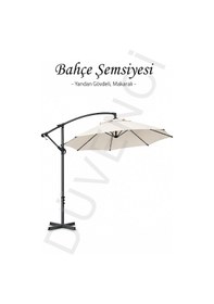 Resim Parasol Şemsiye Krem Çap: 300 Cm - 14 Kg - Eğilebilme Özelliği - Ayak Çapı: 48 Cm - Polyester Bej 