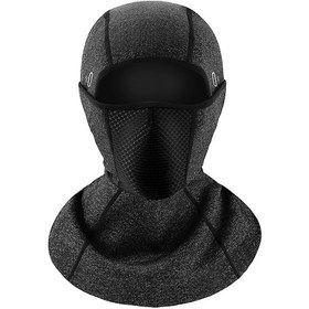 Resim Padalink Kışın Isı Sağlayan, Rüzgar Engellendiği, Tüm Yüzü Ve Kulakları Koruyan Outdoor Bisiklet/motosiklet Sürücüleri İçin Fleece Maskesi Koyu Gri Koyu Gri 