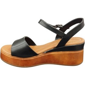 Resim Ventes 7920790z 7 Cm Dolgu Topuk Tek Bant Yumuşak İç Pedli Günlük Kadın Sandalet Siyah 