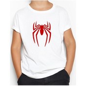 Resim Spiderman Logo Beyaz Çocuk Tişört Beyaz 