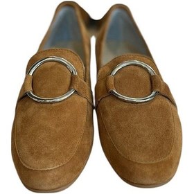Resim Tufan Shoes Taba Hakiki Süet Deri Toka Detay Loafer Taba 