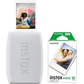Resim Instax Mini Link 3 Beyaz Akıllı Telefon Yazıcısı Ve 10'lu Mini Film Beyaz 
