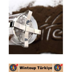 Resim Wintoup Premium Isıya Dayanıklı Kahve Demleme Bitki Çayı Ahşap Kapak Sap Detaylı Cam French Press 600 ml 