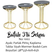 Resim Brc Bufalo Zigon Model Siyah Mermer Temper Cam Metal Gold Renk Ka 