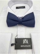 Resim Brianze Lacivert Düz Renk Saten Papyon Lacivert 