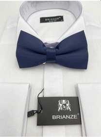 Resim Brianze Lacivert Düz Renk Saten Papyon Lacivert 