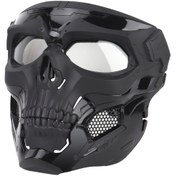 Resim 1 adet Taktik Skelet Maskesi - Dayanıklı ABS ve Naylon, Yüksek Parlaklık Siyah Kaplama, Ayarlanabilir Askı Tasarımı Halloween, Cosplay ve Açık Hava Maceraları için, 19.99 x 17.98cm, Halloween Kostümü Aksesuarı | Sokak Stili Tasarımı | Güvenli Uygun Mas 