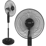 Resim Genel Markalar Everest Fan11 Cool Air 16'' 45 Watt 5 Pervaneli 3 Kademe 1200Rpm Zaman Ayarlı Vantilatör Siyah 