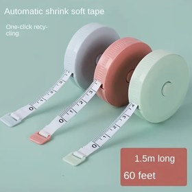 Resim 1 Adet 60 İnç Çift Taraflı Katlanabilir Mini Yumuşak Mezura - Dikiş, Terzilik, Örgü ve Kumaş Ölçüm için Taşınabilir Tek Tıklamalı Cetvel, İki Kanca, Dikim Aleti, Dayanıklı Mekanizma, Pürüzsüz Kaplama, Sağlam Yapı, DIY Tutkunları İçin Kompakt Tasarım 