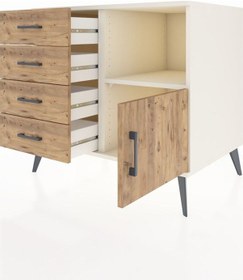 Resim Kronos Şifonyer Tek Raflı 4 Çekmeceli Tek Kapaklı 88x59x80 Aytaşı-çam Çam 