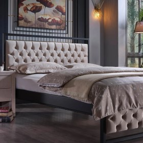 Resim Unimet Mithra Çift Kişilik Metal Karyola Krem 