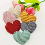 Resim 100 adet Karma Renk Korduroy Kalp Yama, 3.5x3cm El Yapımı Aksesuarlar Giyim, Şapkalar, Takılar, Saç Tıkları için Crafting 