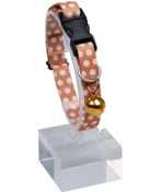 Resim Pettagart Güvenlik Kilitli Hardal Beyaz Puantiyeli Zilli Kedi Boyun Tasması 22-30 Cm Çok Renkli 