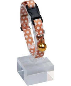 Resim Pettagart Güvenlik Kilitli Hardal Beyaz Puantiyeli Zilli Kedi Boyun Tasması 22-30 Cm Çok Renkli 