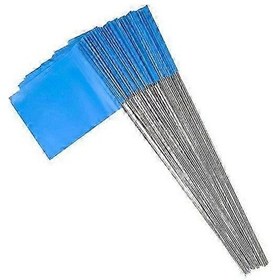 Resim Bahçe Sınırı İçin 100 Adet Su Geçirmez Bayraklı Peyzaj İşaretleyicileri Mavi 