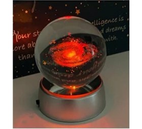 Resim Raicon Samanyolu Galaksi Toz Bulutu Nebula Işıklı Cam Küre Turuncu 6 cm Çapında Kristal Top 