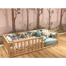 Resim Wood And Montessori Montessori Bebek Ve Çocuk Karyolası Doğal Ahşap Yatak MYY20231-00005 Çam 