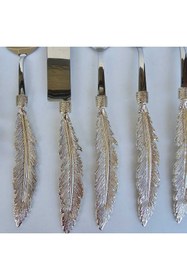 Resim MaviDamla 2 PARÇA PASTA SERVİS SETİ TÜY MODEL GÜMÜŞ 