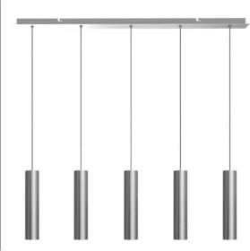 Resim Mylights Sıralı Masaüstü Beşli 5 Li Sartkıt 120CM Metal Gövde Tasarruflu LED Ampul Inox Paslanmaz Kaplama Mat Sarı 