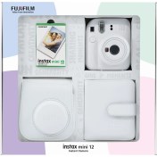 Resim Fujifilm Instax Mini 12 Beyaz Fotoğraf Makinesi 10'lu Film Kare Albüm ve Deri Kılıf Bundle Box 