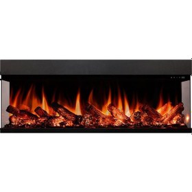 Resim Laden 150 - Isıtmalı Elektrikli Şömine Sınırsız Renkli 3 Yüzey Camlı Metal Çerçeveli 