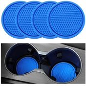 Resim Geeroyoo Yüksek Kaliteli Silikon Araç Bardak Altlığı - 4 Adet Kaymaz, Su Geçirmez Ve Esnek Tasarım 