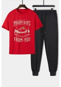 Resim Uyguntarz Unisex Mountains 2'li Eşofman Takımı Kırmızı 