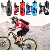 Resim 2 Adet Bisiklet Su Şişesi ve Tutucu, 610ml Büyük Kapasite, Sızdırmaz Polipropilen, Makinede Yıkanabilir, Dağ Bisikleti, Açık Hava Sporları için Gradyan Tasarım - Kırmızı 