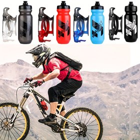 Resim 2 Adet Bisiklet Su Şişesi ve Tutucu, 610ml Büyük Kapasite, Sızdırmaz Polipropilen, Makinede Yıkanabilir, Dağ Bisikleti, Açık Hava Sporları için Gradyan Tasarım - Kırmızı 