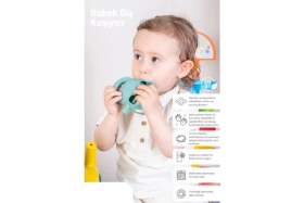 Resim Eco Lounge Koyu Yeşil Bebek Silikon Diş Kaşıyıcı 