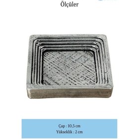 Resim Dekoratif Kase Takı Kutusu Yüzük Kolye Kutusu Mum Tabağı Takı Organizer Model 4 - Gümüş Eskitme 