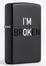 Resim Zippo I'm Ok Dizayn Çakmak Siyah 